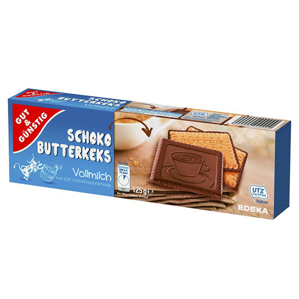 GG Máslové sušenky s mléčnou čokoládou 125g