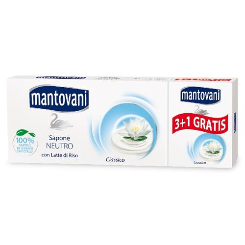 Mantovani hypoalergenní tuhé mýdlo Classico Neutro 4x100g