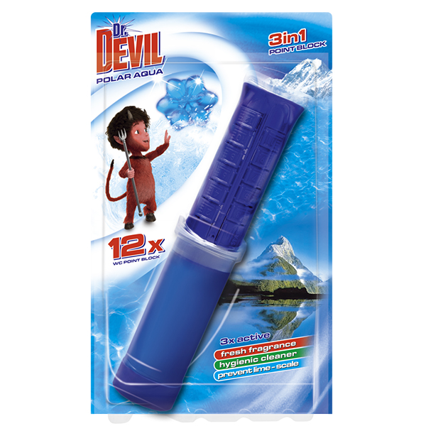 Dr. DEVIL WC point block 3in1 Polar aqua 12 dávek 75ml