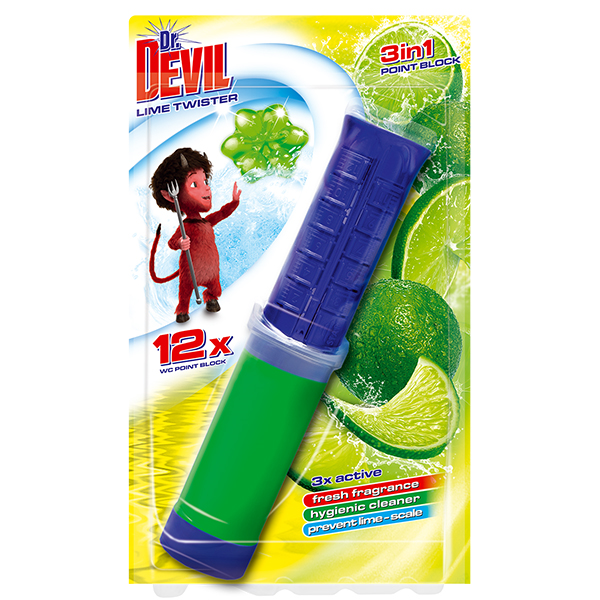 Dr. DEVIL WC point block 3in1 Lime twister 12 dávek 75ml