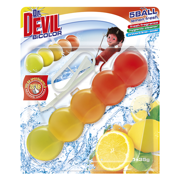 Dr. DEVIL BiCOLOR Lemon fresh WC závěs 35g