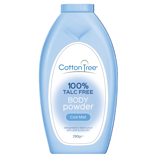 Cotton Tree tělový pudr bez mastku Cool Mist 280g