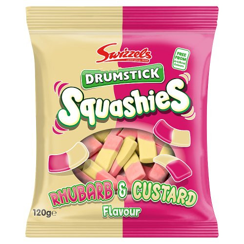 Swizzels Squashies anglické žvýkací bonbóny Rebarborový pudink 120g