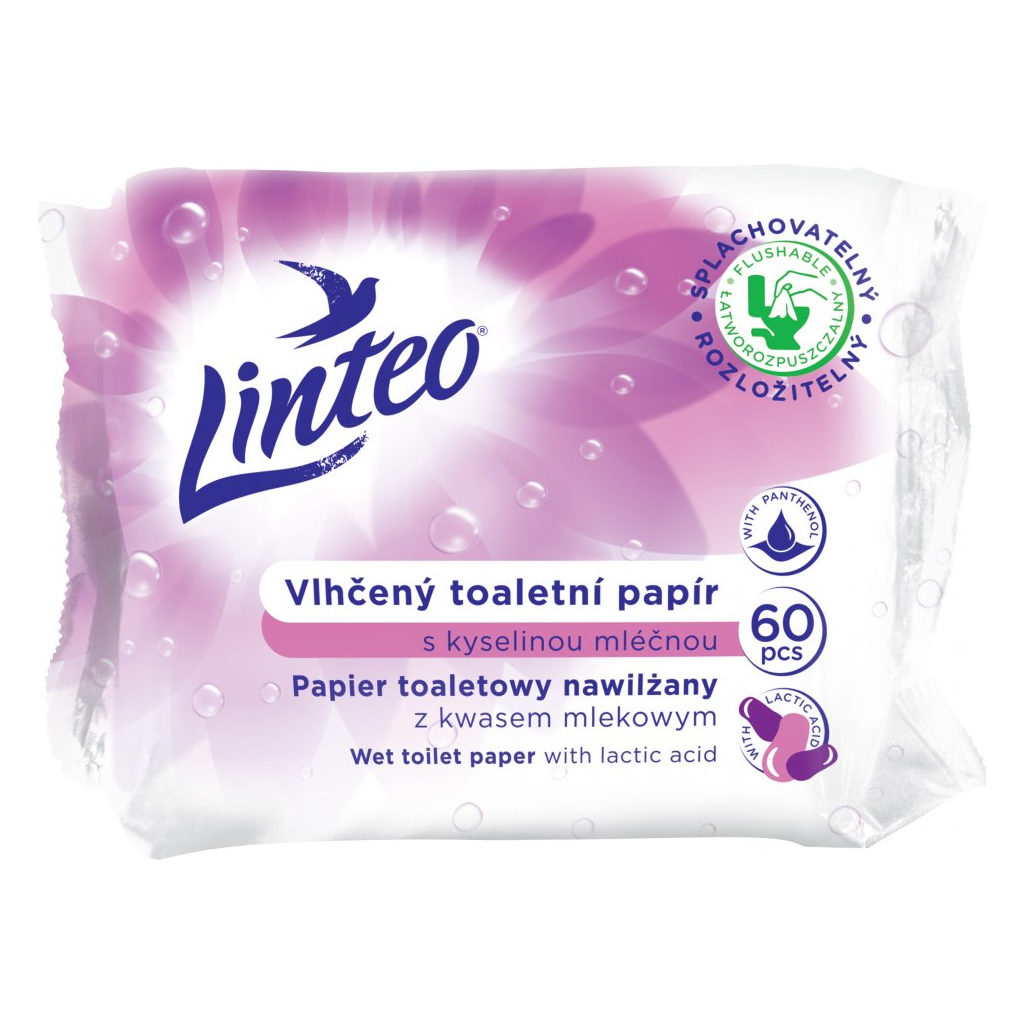 Linteo vlhčený toaletní papír Lactic Acid 60 ks